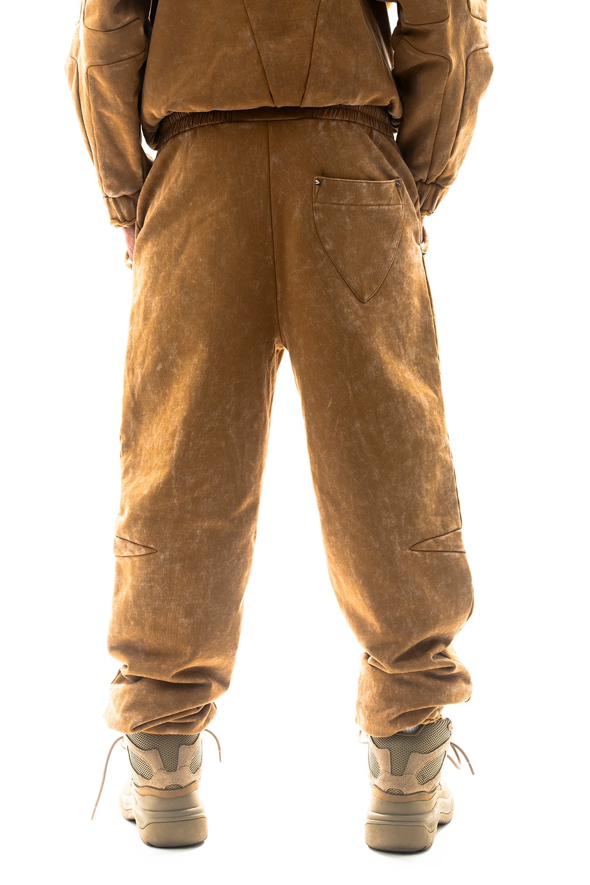 Garment-dyed heavyweight cotton fleece sweatpants Bone Brown by Unknown - 2