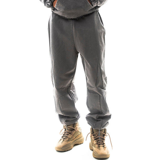 Garment-dyed heavyweight cotton fleece sweatpants Charcoal Grey by Unknown - 1