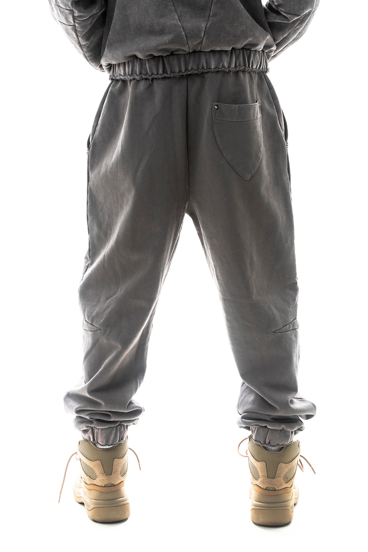 Garment-dyed heavyweight cotton fleece sweatpants Charcoal Grey by Unknown - 3