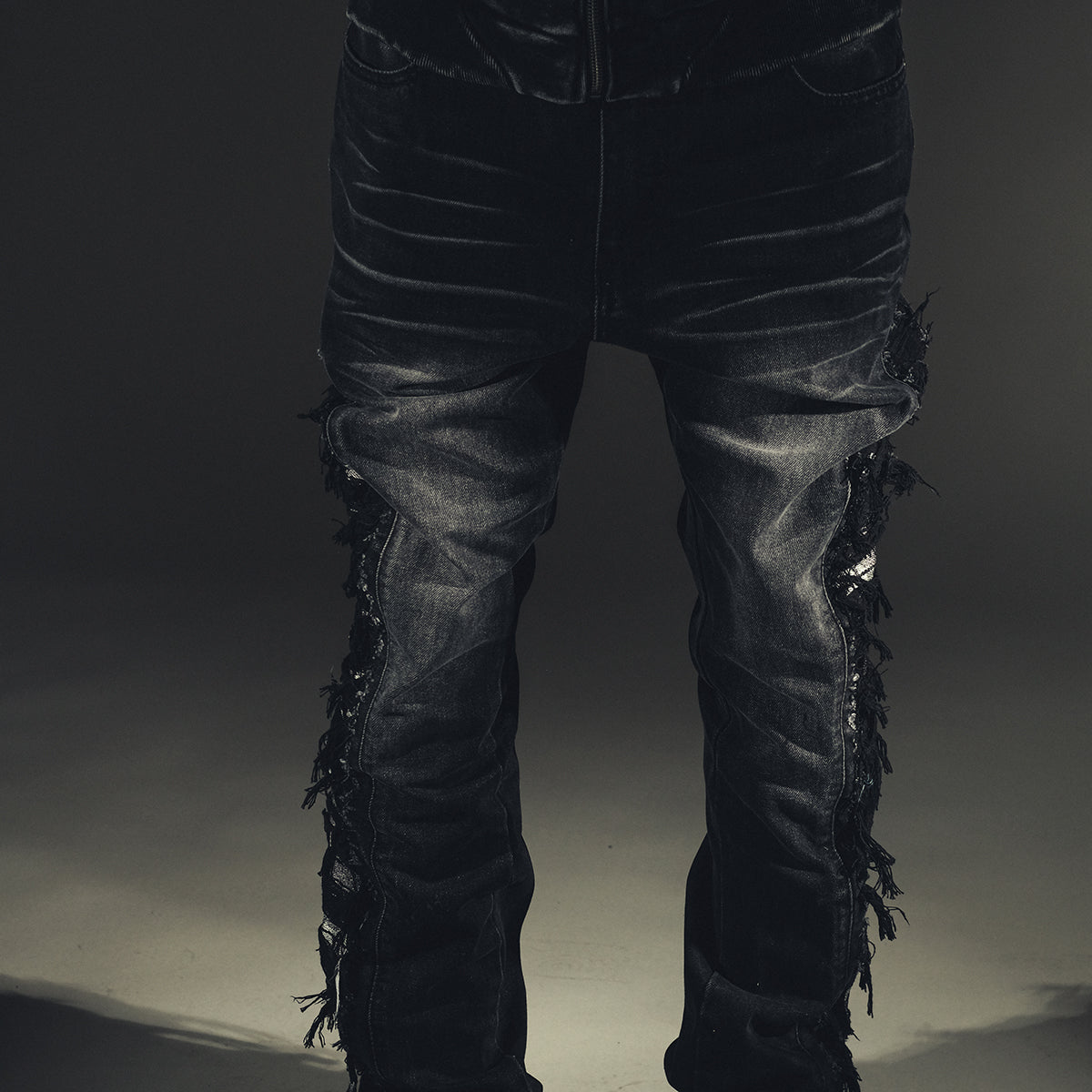 Cathedral Rip & Repair Denim Pants Baroque Black by Vicious - 1