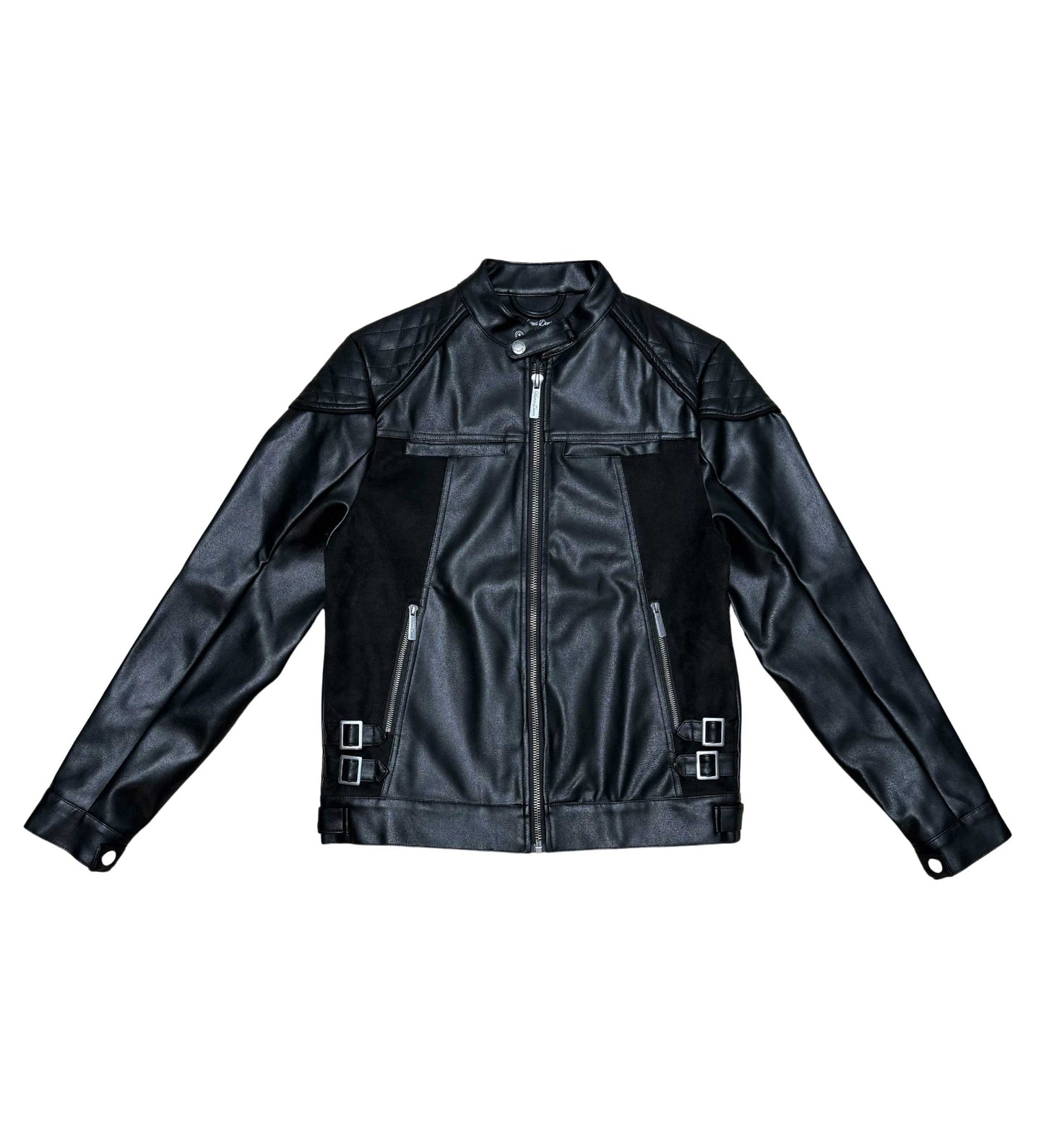 Suede Mix Racing Jacket Black by Vicious - 1